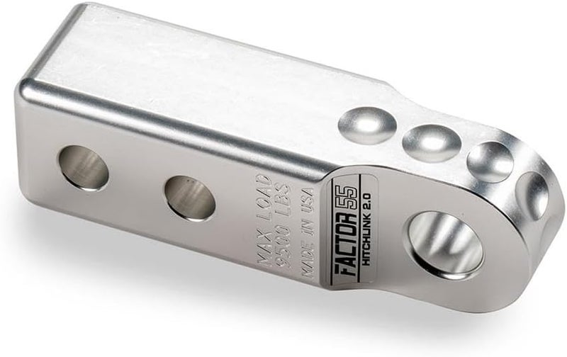 Factor 55 00020-05 Hitchlink 2.0 Rated at 9500 lb Ultimate Failure at 51,000 lb Convert Your Vehicles Hitch Receiver into a Recovery Point. Ideal for 4x4 Off Road Adventures – Silver - Image 1